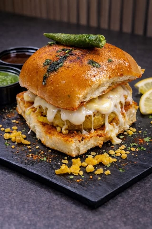 Cheese Jumbo Vada Pav.